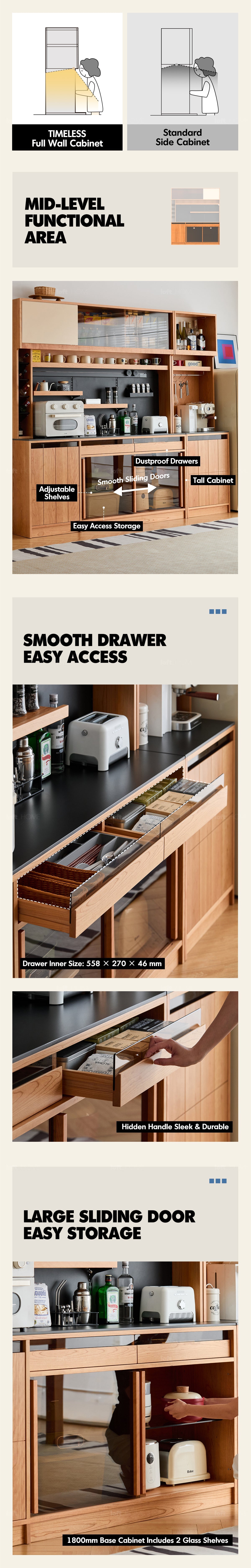 more product details and feature of Scandinavian Cherry Wood Sintered Stone Side Cabinet TIMELESS