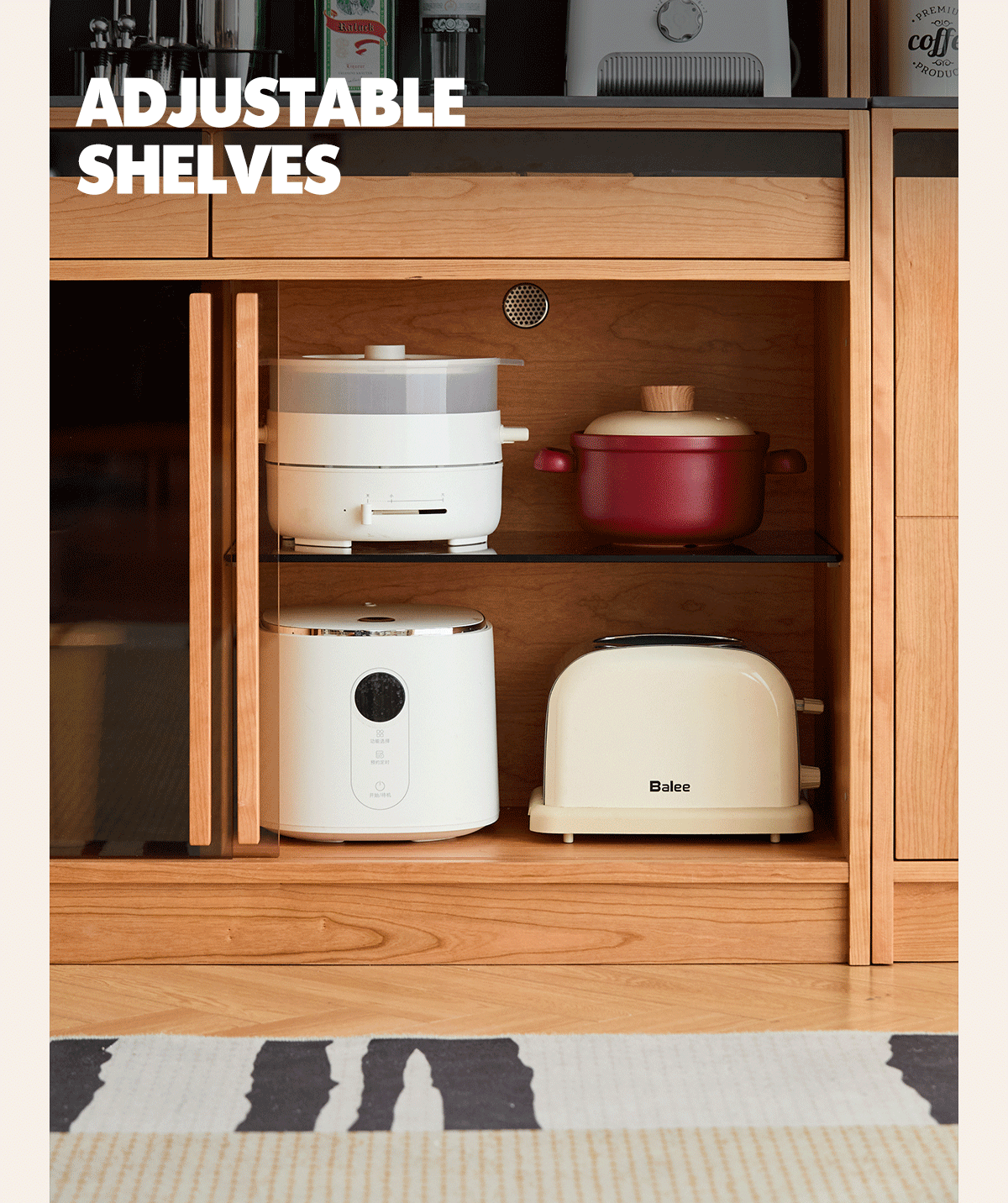 more product details and feature of Scandinavian Cherry Wood Sintered Stone Side Cabinet TIMELESS