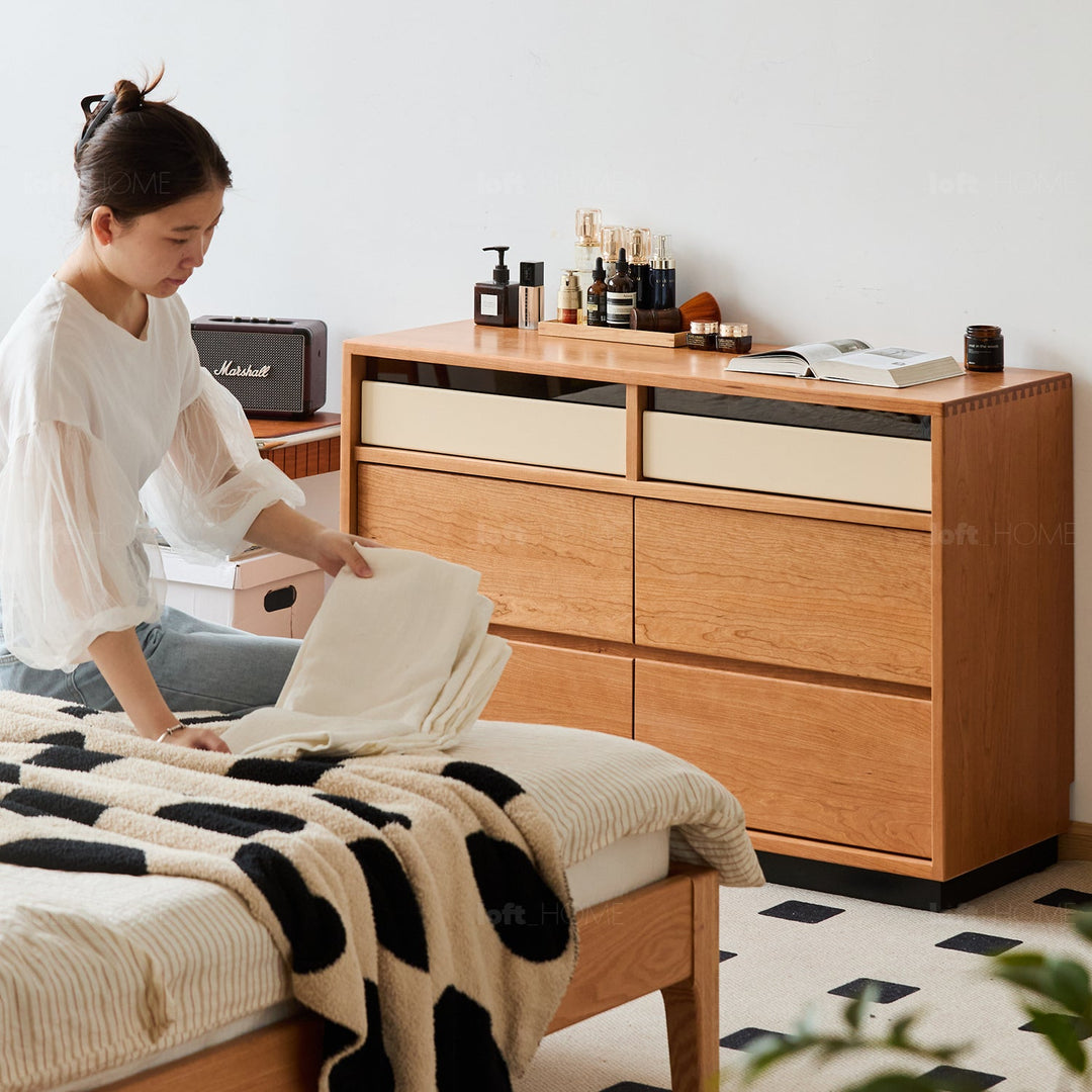 Scandinavian Cherry Wood Chest Of Drawers TIMELESS 6