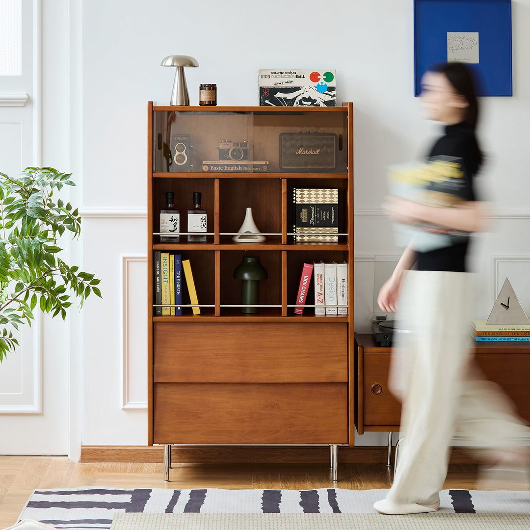 Vintage Boxwood Display Cabinet MIES