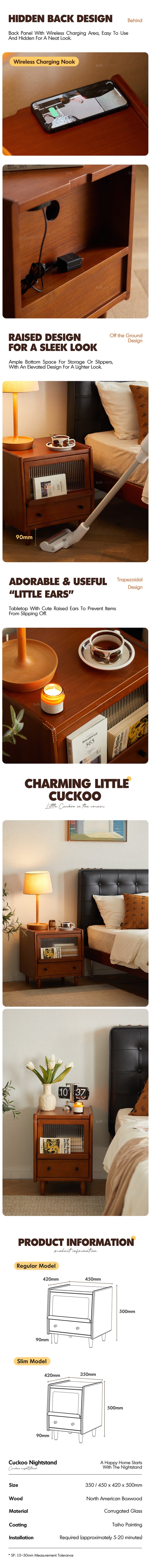 Vintage Boxwood Side Table CUCKOO More Details and Instruction_3