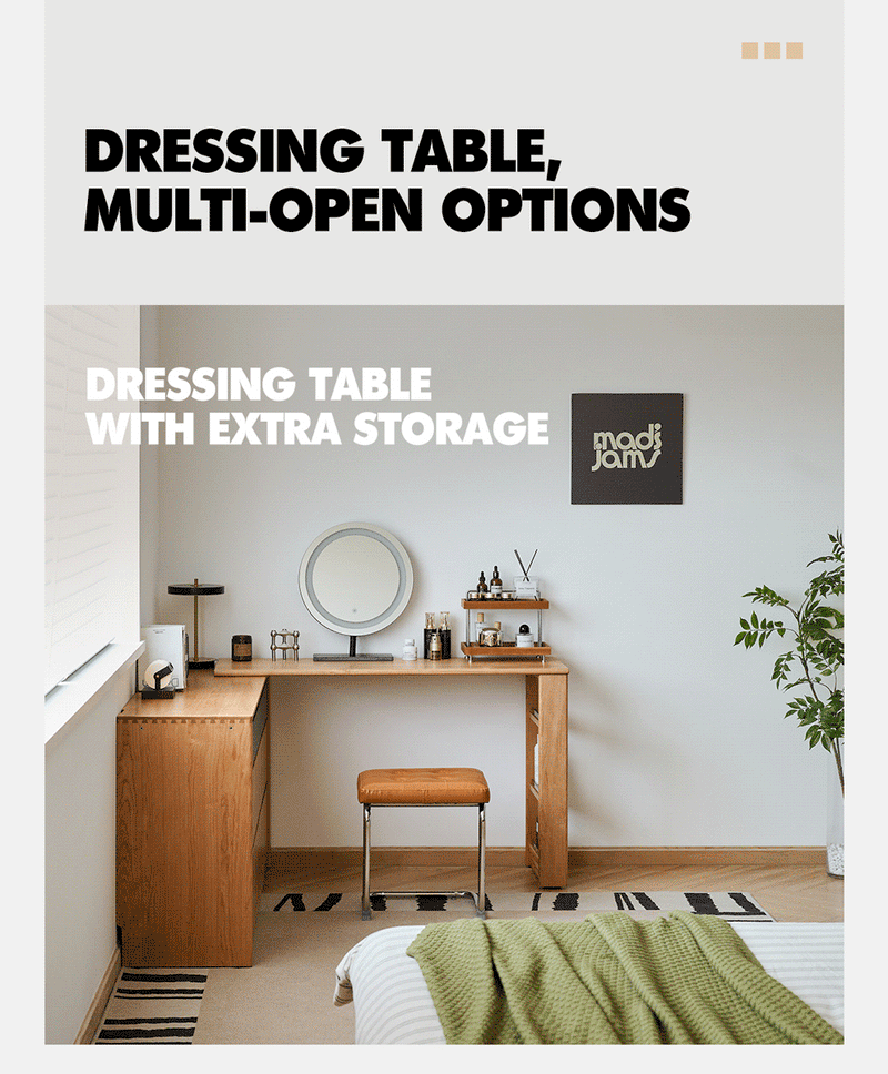 Scandinavian Cherry Wood Dressing Table SHORE More Details and Instruction_3