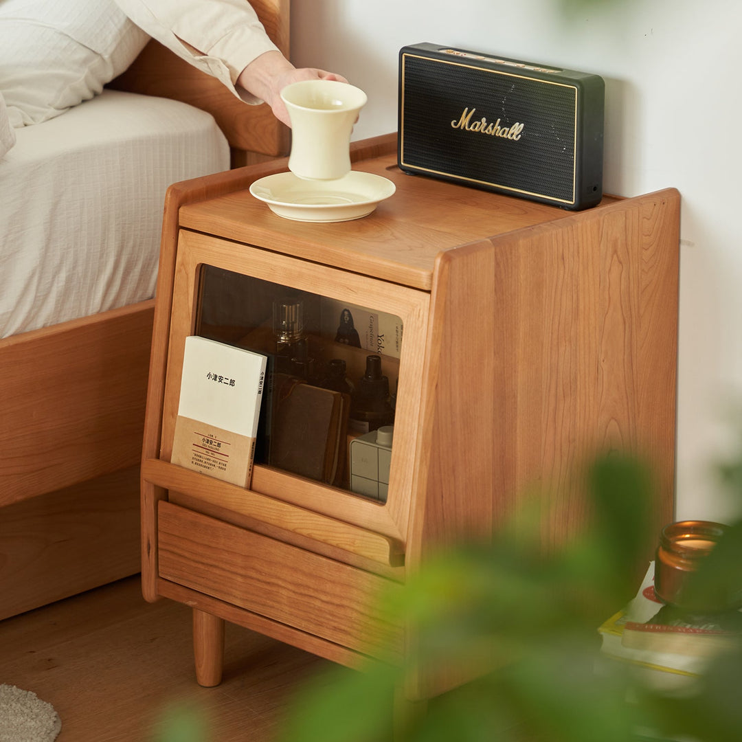 Scandinavian Cherry Wood Side Table SHELL