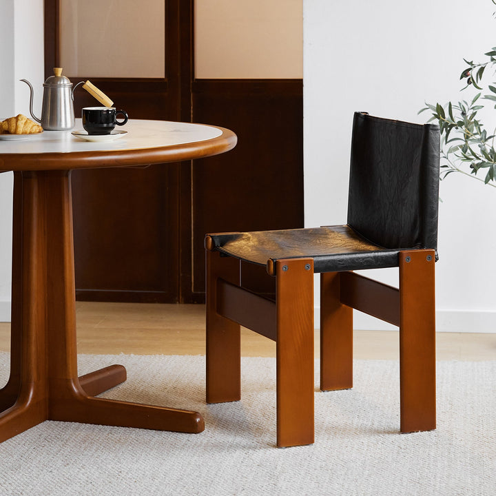 Vintage Genuine Leather Dining Chair TANSU