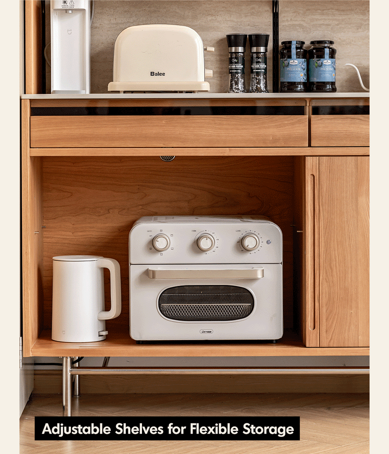 Scandinavian Cherry Wood Sintered Stone Storage Side Cabinet TIMELESS More Details and Instruction_16