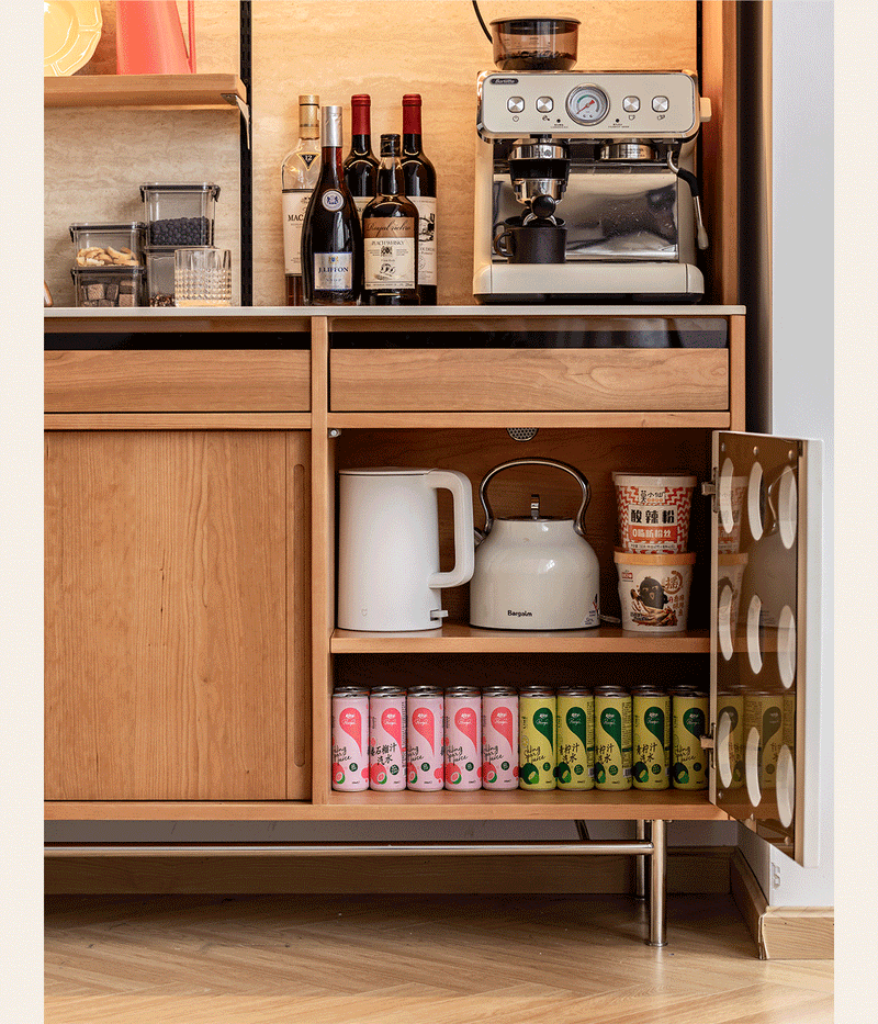 Scandinavian Cherry Wood Sintered Stone Storage Side Cabinet TIMELESS More Details and Instruction_18