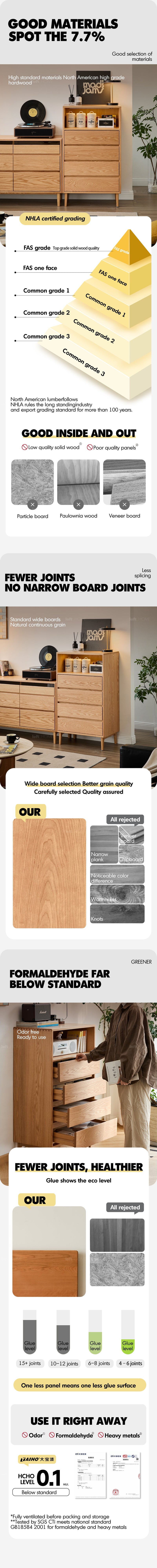 Scandinavian Oak Wood Chest Of 5 Drawers FLOATING LIGHT More Details and Instruction_3