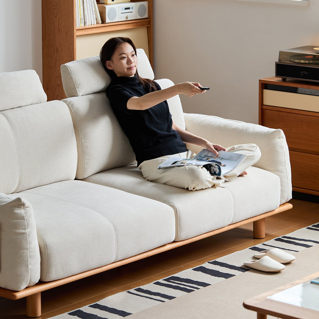 Scandinavian Chenille Velvet Fabric 4 Seater Sofa BESSEN