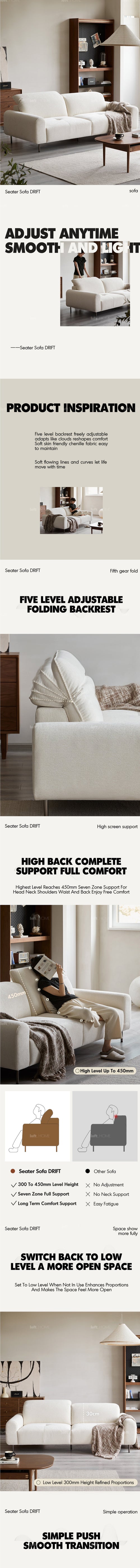 Minimalist Chenille Velvet Fabric 4 Seater Sofa DRIFT Good to Know Preview-1