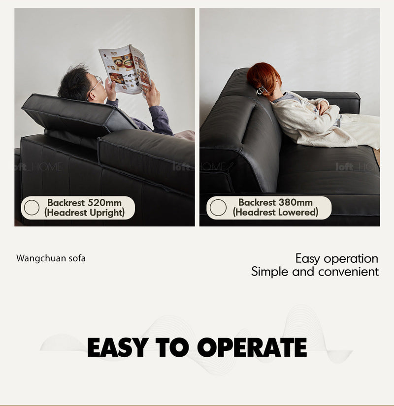 Japandi Genuine Leather 4 Seater Sofa RIVER More Details and Instruction_4