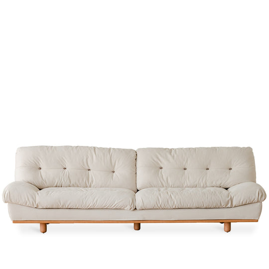 Scandinavian cat scratch resistant fabric 4 seater sofa nimbus in white background.