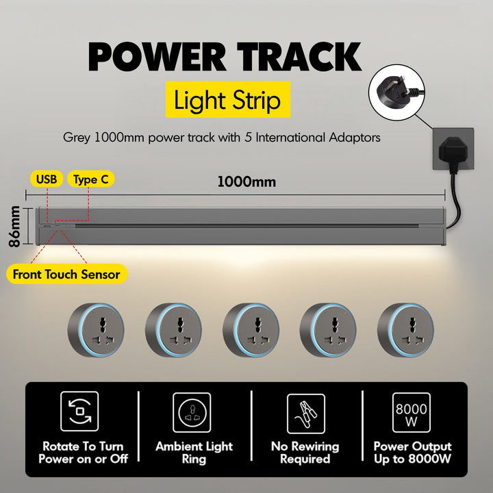 Aluminium Power Track And Adaptors With Motion Sensor LED Light