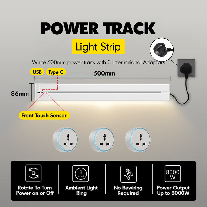 Aluminium Power Track And Adaptors With Motion Sensor LED Light
