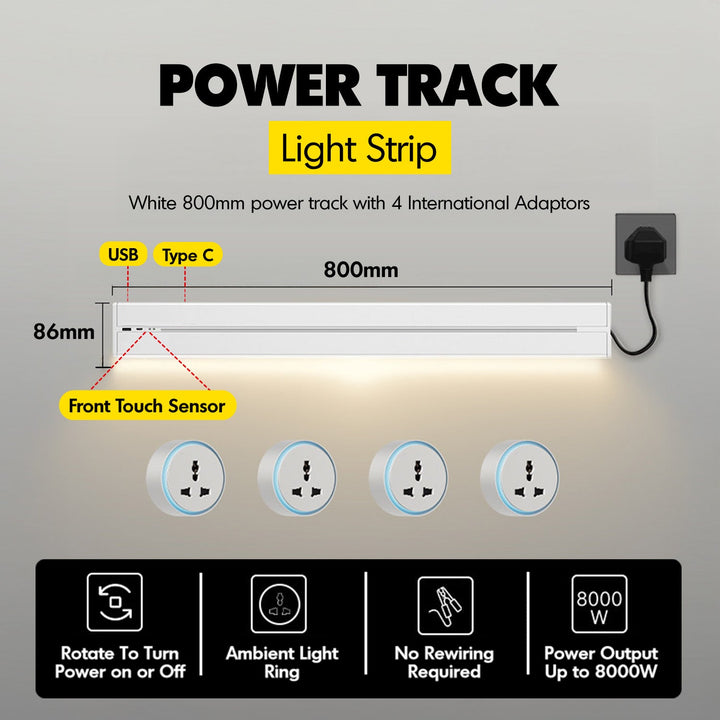 Aluminium Power Track And Adaptors With Motion Sensor LED Light