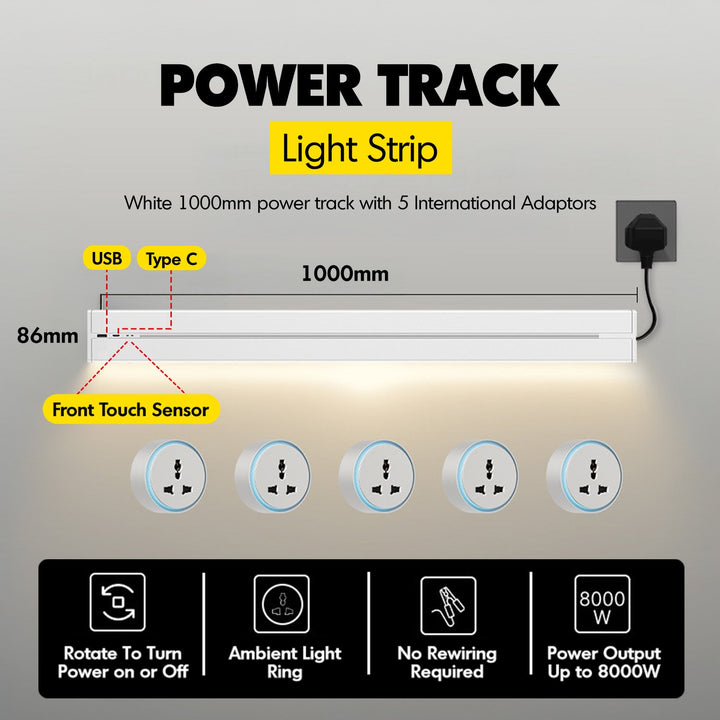 Aluminium Power Track And Adaptors With Motion Sensor LED Light