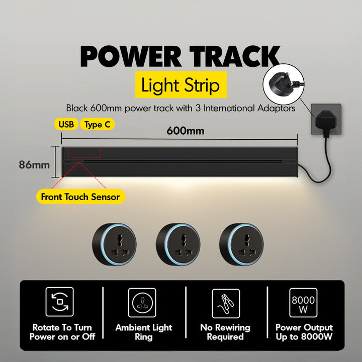 Aluminium Power Track And Adaptors With Motion Sensor LED Light