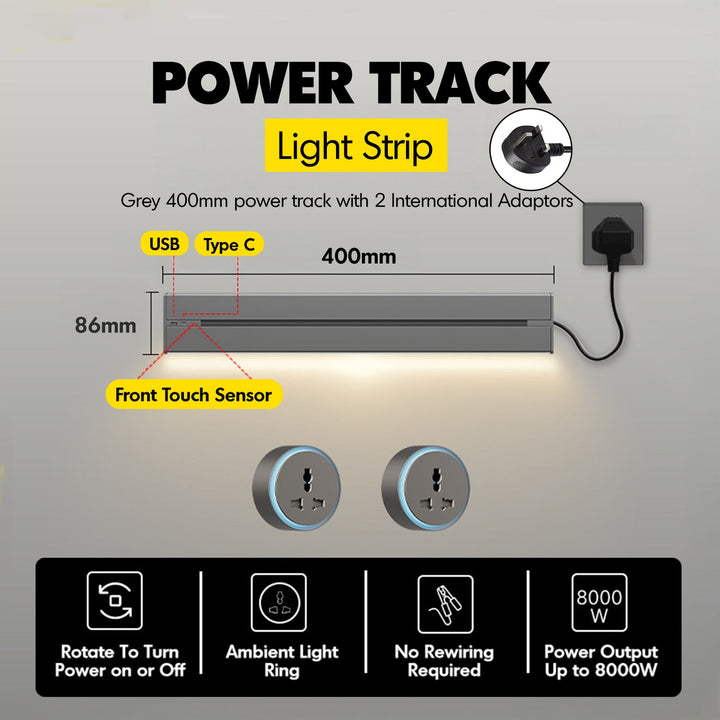 Aluminium Power Track And Adaptors With Motion Sensor LED Light