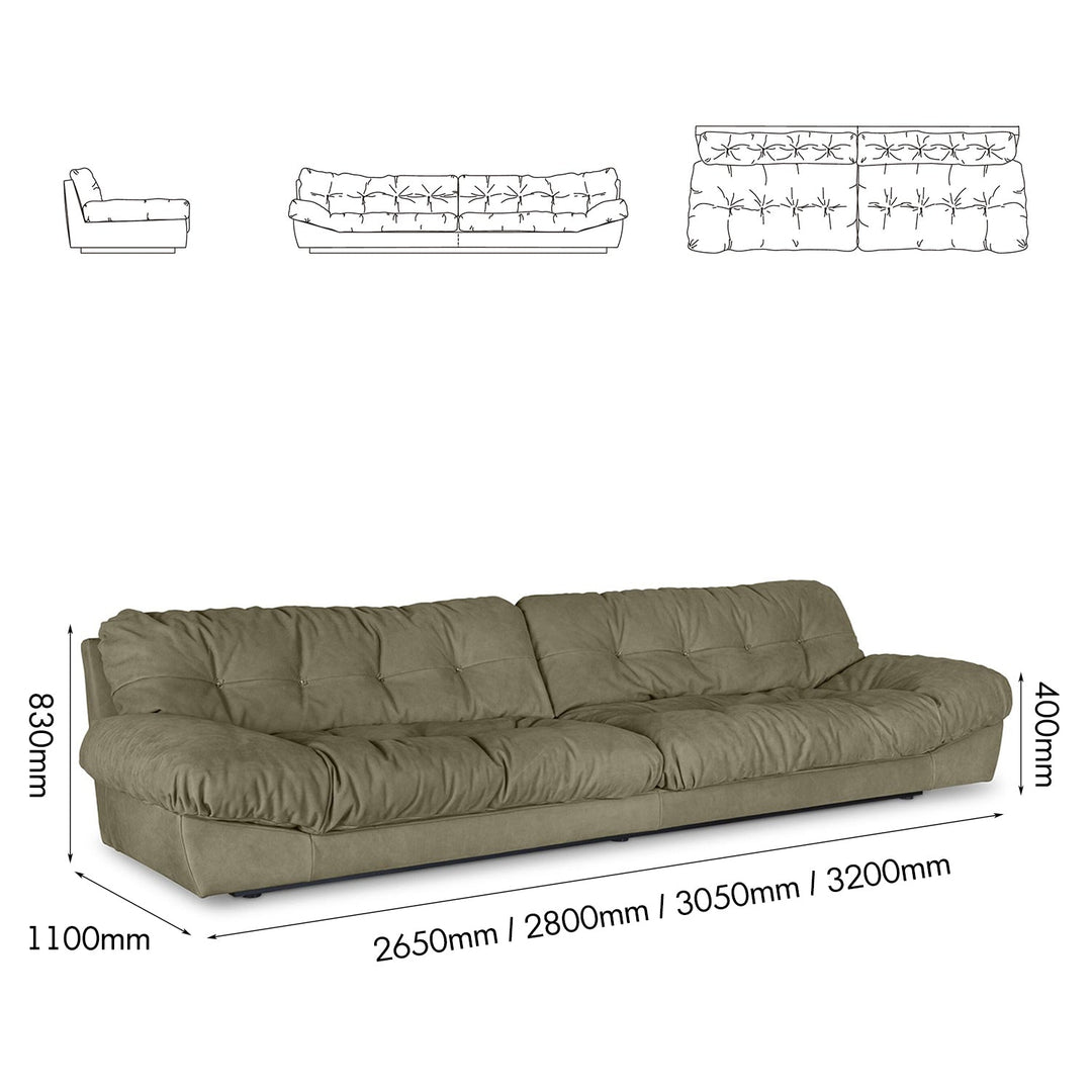 Contemporary Suede Fabric 4 Seater Sofa MILANO