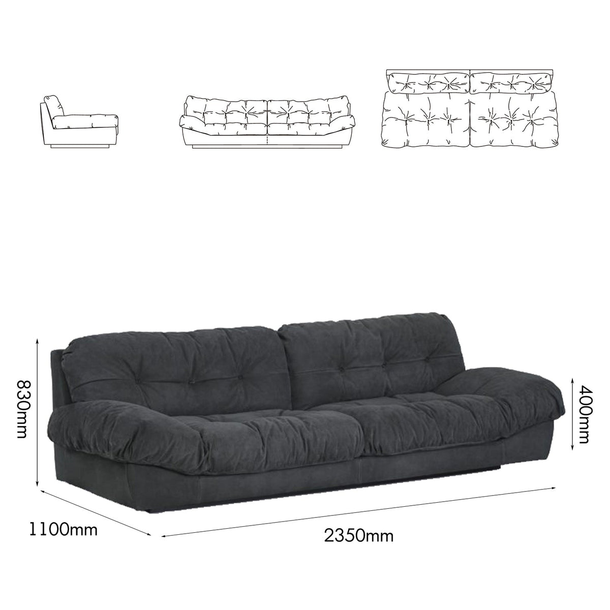 Bauhaus suede fabric 3 seater sofa milano size charts.