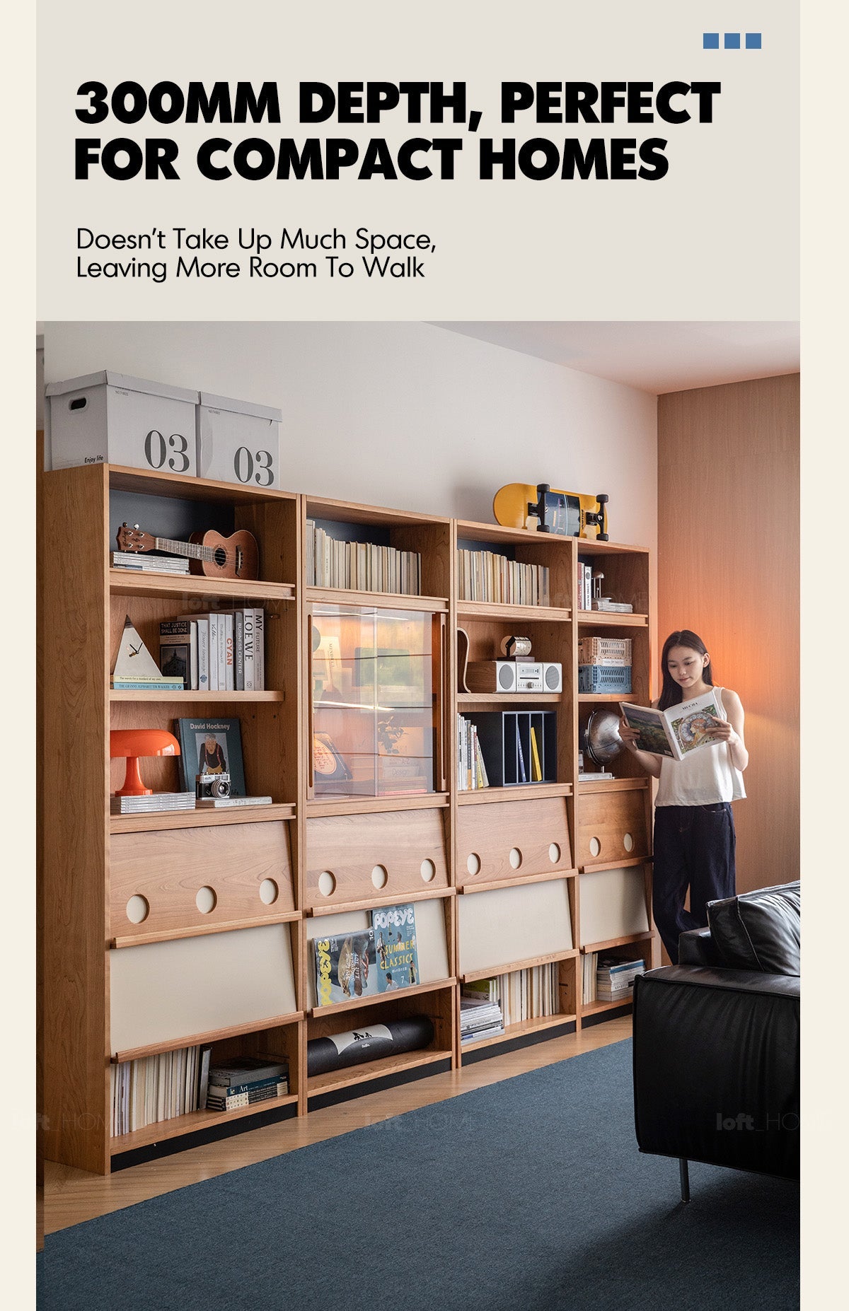 Scandinavian Cherry Wood Bookshelf TIMELESS More Details and Instruction_4