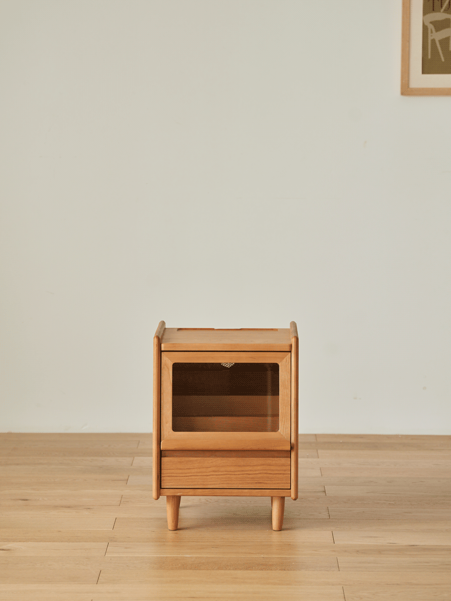 Scandinavian Cherry Wood Side Table SHELL