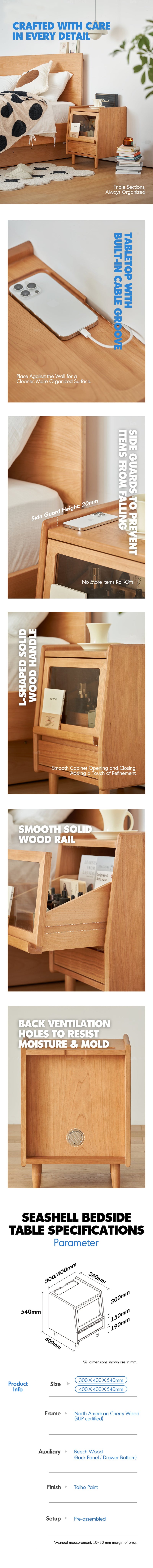 Scandinavian Cherry Wood Side Table SHELL More Details and Instruction_4