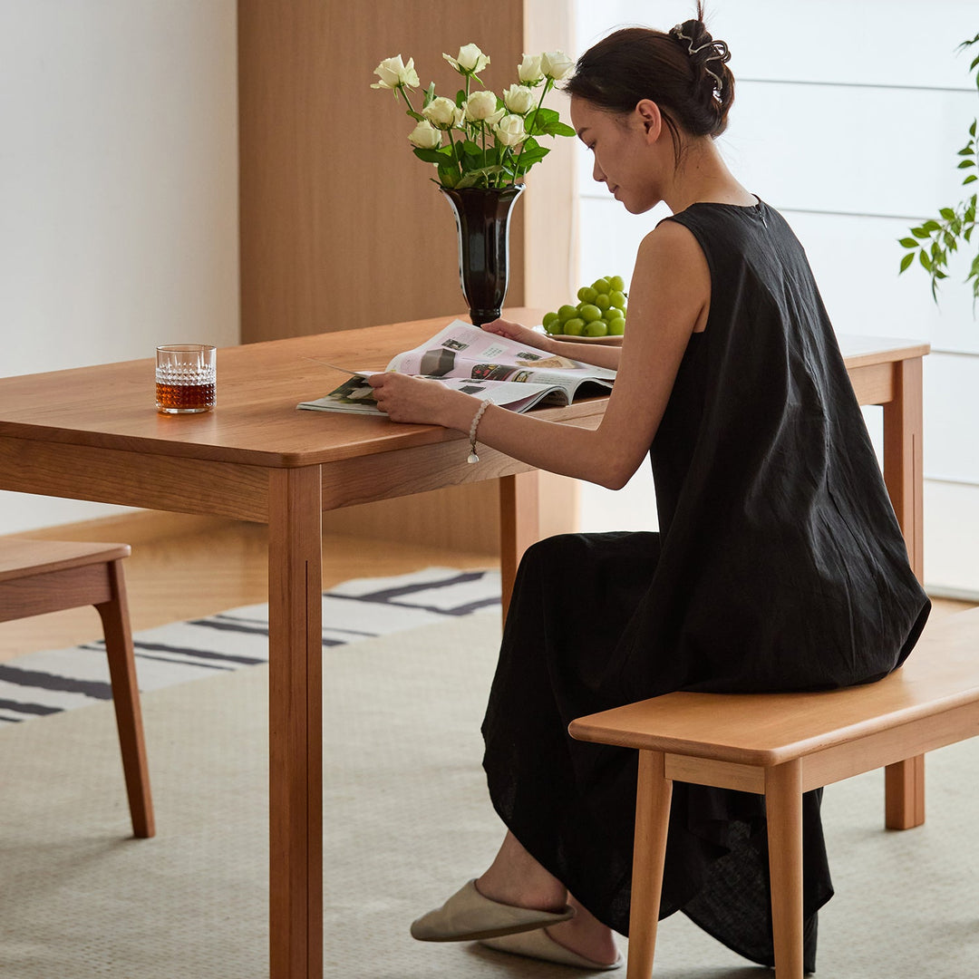 Scandinavian Cherry Wood Dining Table ECLIPSE