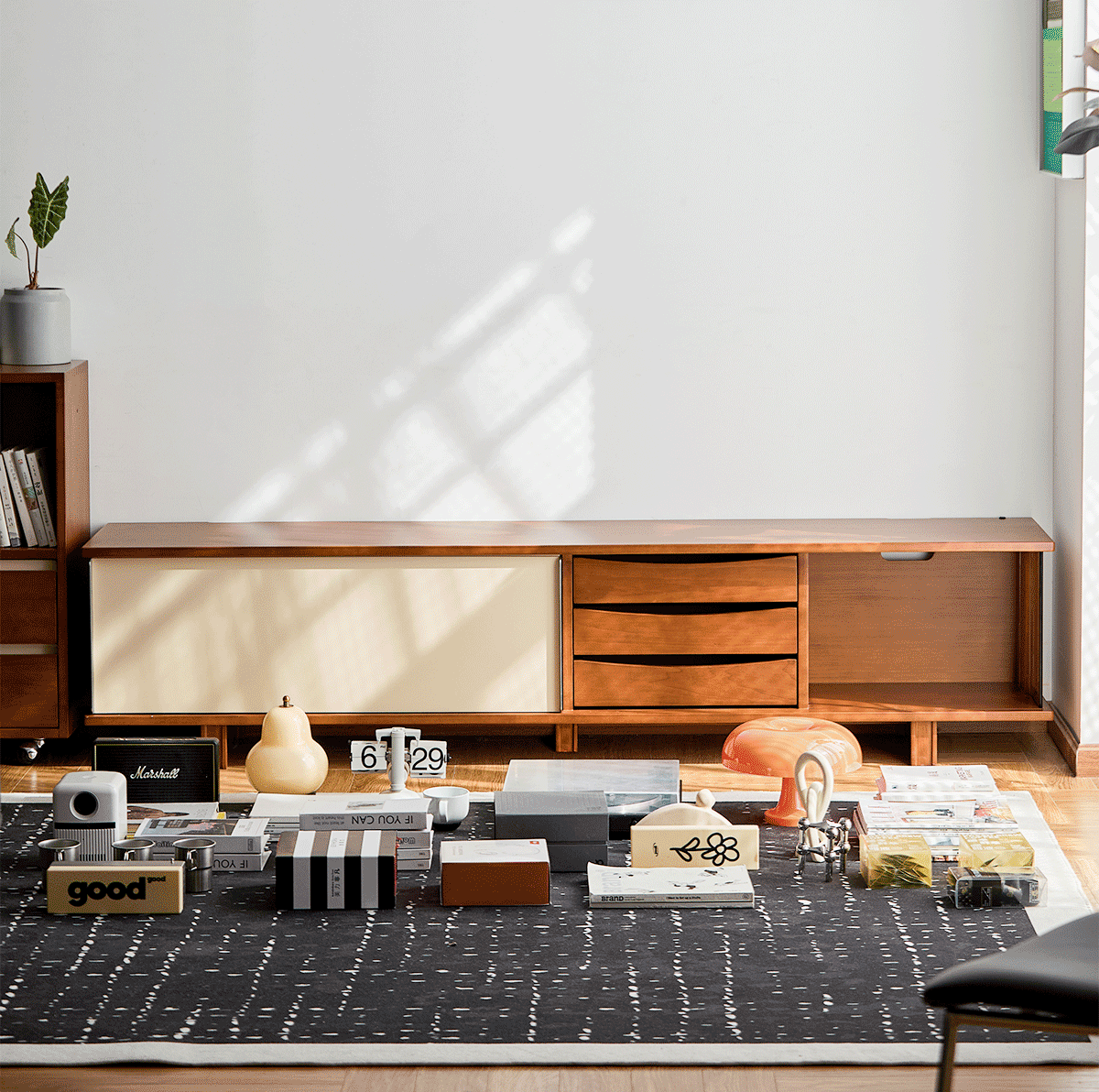 Bauhaus Boxwood Sliding Door TV Console MIES More Details and Instruction_4