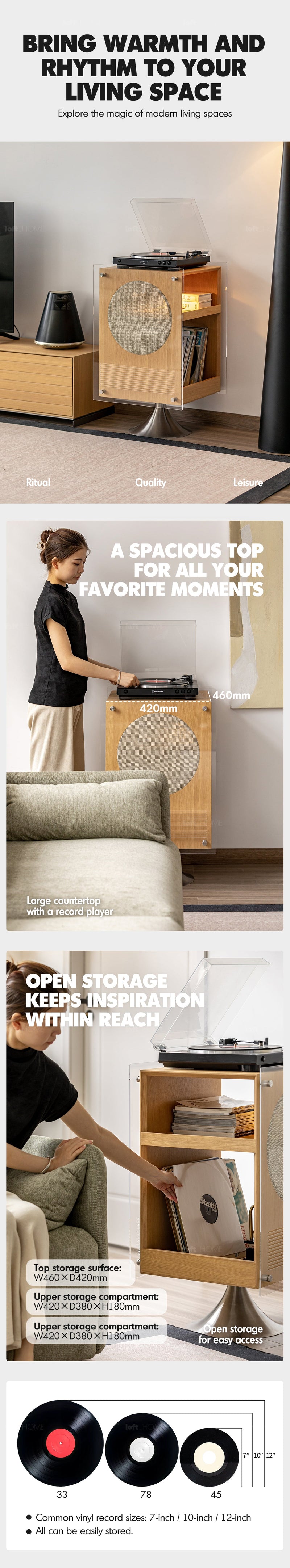 Minimalist Oak Wood Veneer Revolving Side Table MUSE More Details and Instruction_4