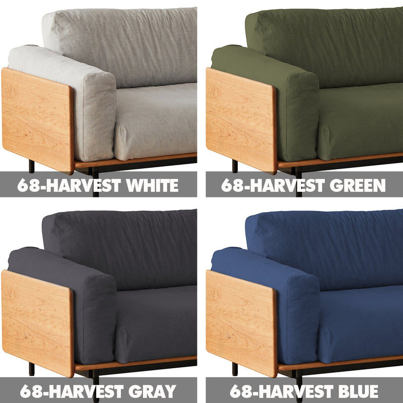 Scandinavian Boucle Fabric 2 Seater Sofa HARVEST Color Swatches