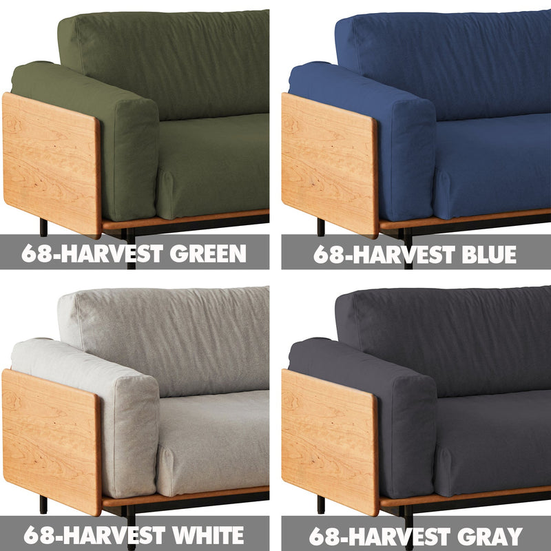 Scandinavian Boucle Fabric 3 Seater Sofa HARVEST Color Swatches