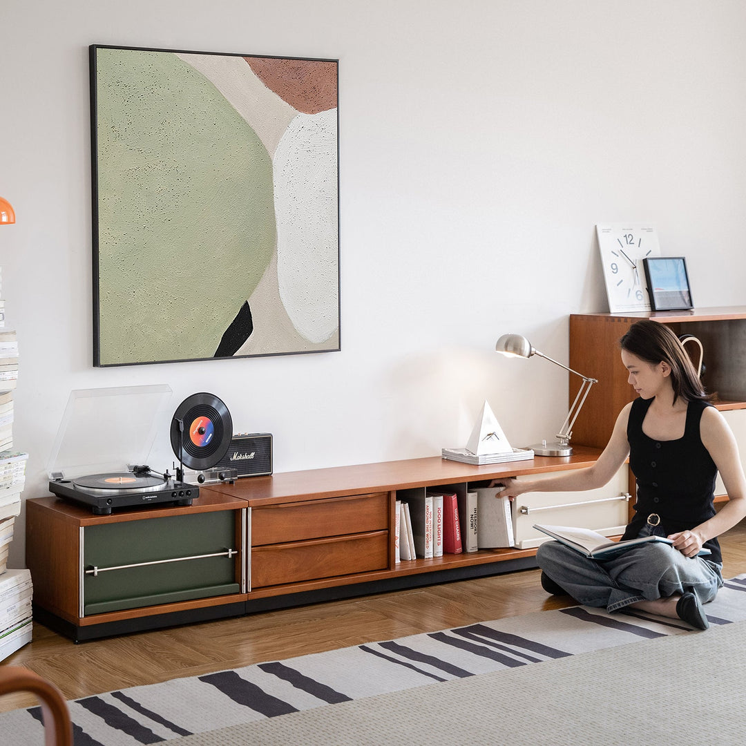 Vintage Boxwood Modular TV Console SILVER WING