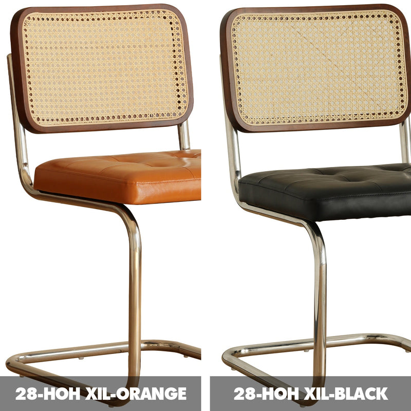 Bauhaus rattan pu leather dining chair hoh xil color swatches.