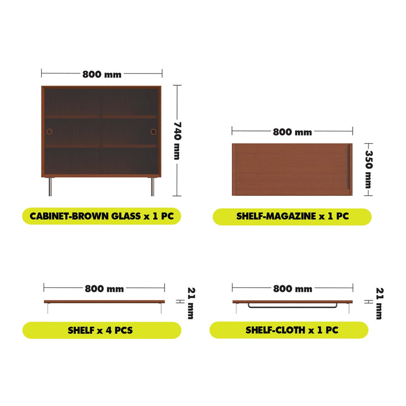 Bauhaus Boxwood Modular Hanging Wall Shelf System MUSE ENTRYWAY Size Chart_2
