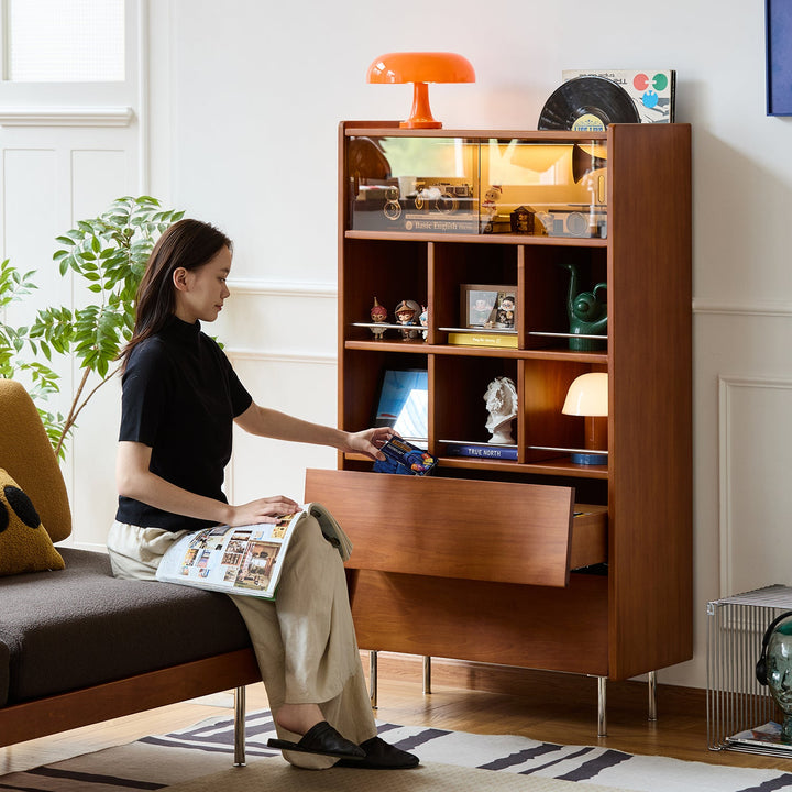 Vintage Boxwood Display Cabinet MIES