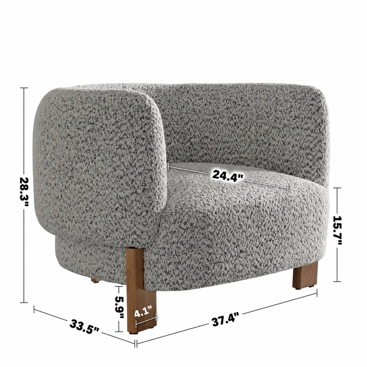 Scandinavian Chenille Velvet Fabric 1 Seater Sofa EMBRACE Size Chart