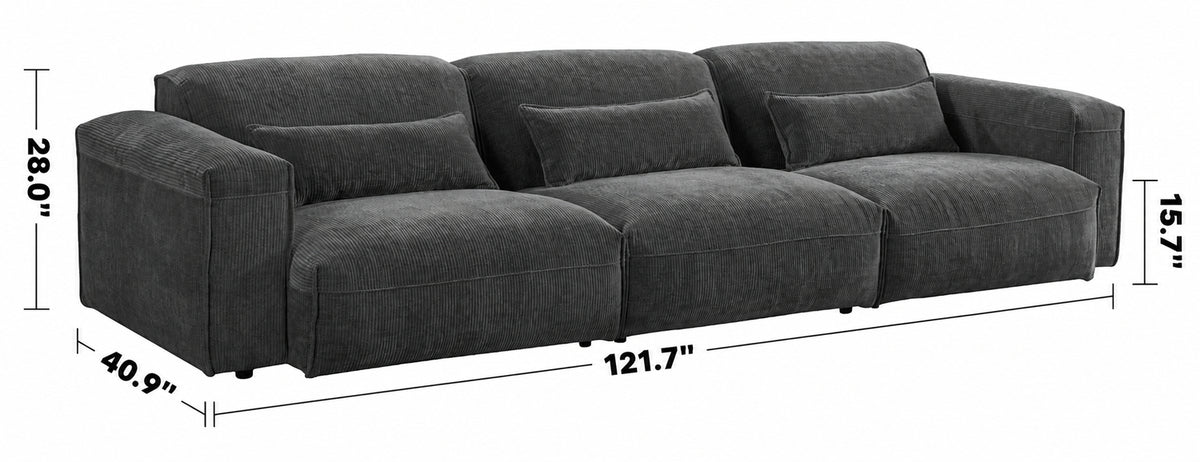 Modern Corduroy Velvet Fabric Modular 4 Seater Sofa OPERA Size Chart