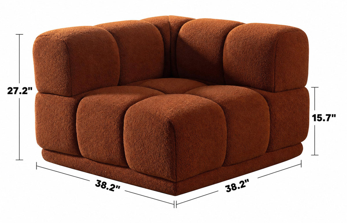 Bauhaus Teddy Fabric Modular Corner 1 Seater Sofa CUBOID Size Chart