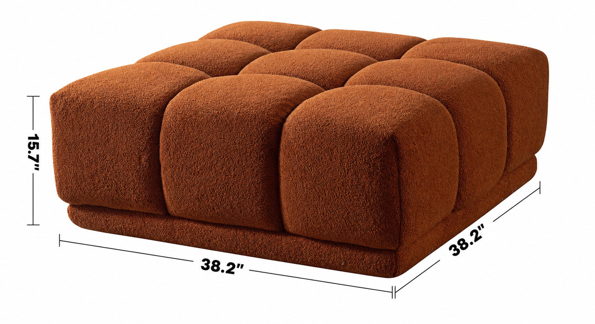 Bauhaus Teddy Fabric Modular Ottoman CUBOID L Size Chart