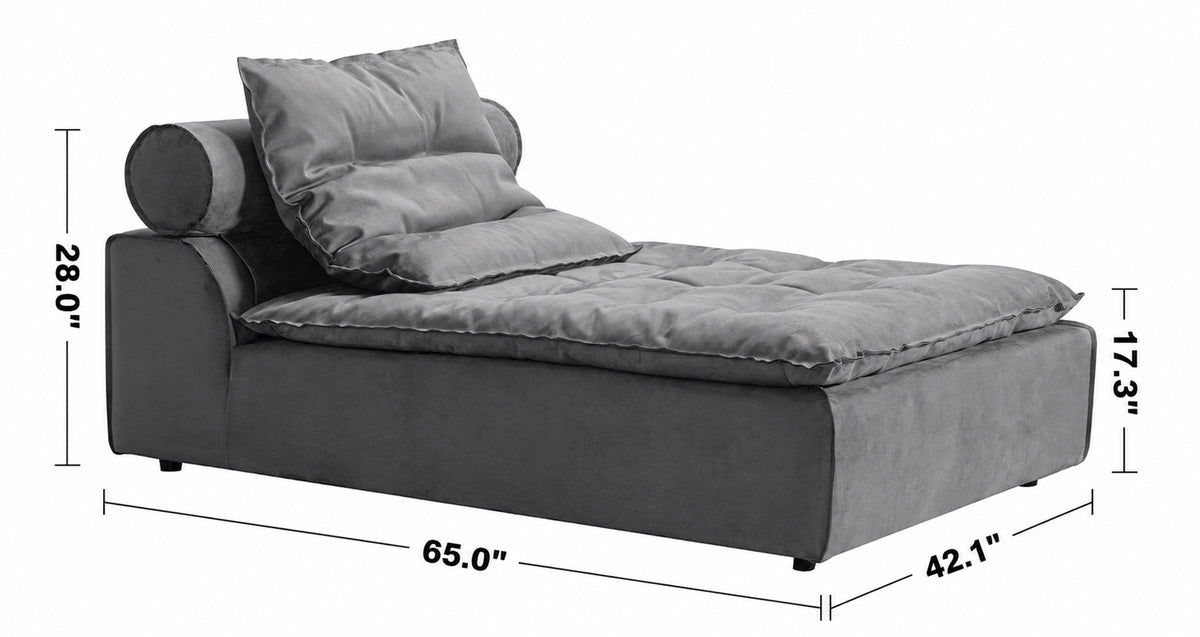 Modern Fabric Modular Chaise Sofa WOOLEN Size Chart