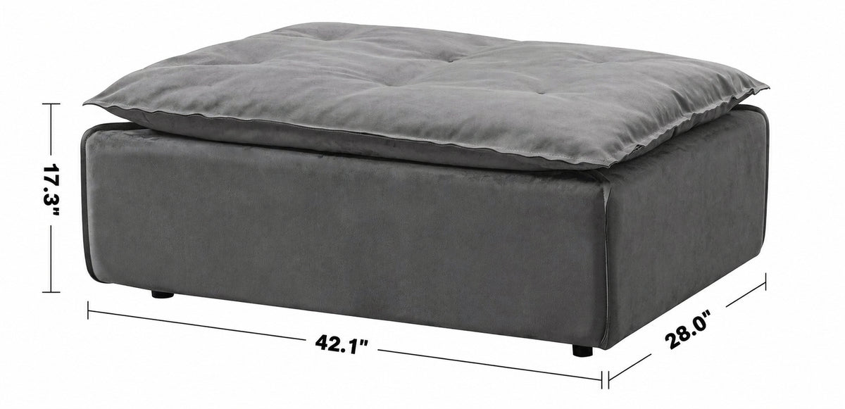 Modern Fabric Modular Ottoman WOOLEN Size Chart