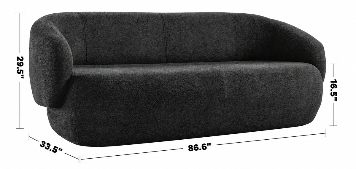 Cream Fabric 3 Seater Sofa OSLO Size Chart