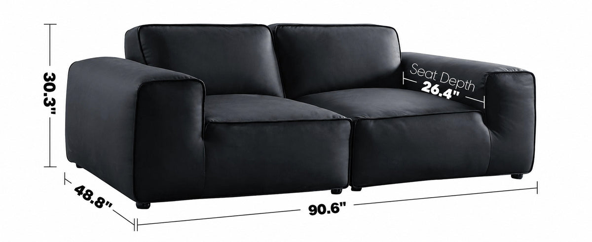 Minimalist Microfiber Leather 3 Seater Sofa FLEECE Size Chart