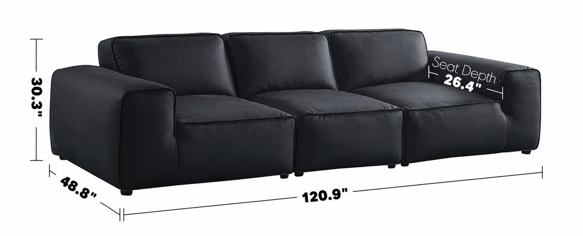 Minimalist Microfiber Leather 4 Seater Sofa FLEECE Size Chart
