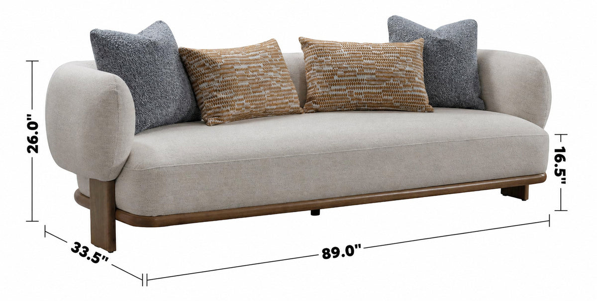 Scandinavian Fabric 3 Seater Sofa WALTZ Size Chart