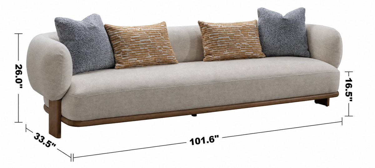 Scandinavian Fabric 4 Seater Sofa WALTZ Size Chart