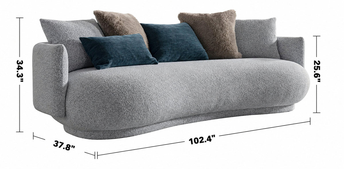 Cream Fabric 4 Seater Sofa HERITAGE Size Chart