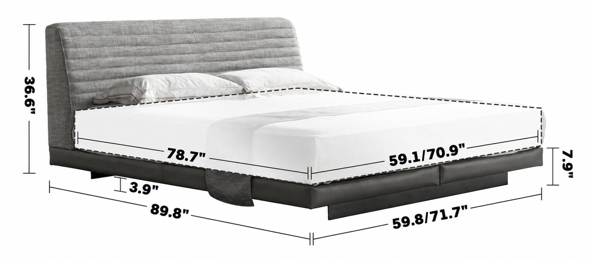 Minimalist Fabric Bed HOVERLOFT Size Chart