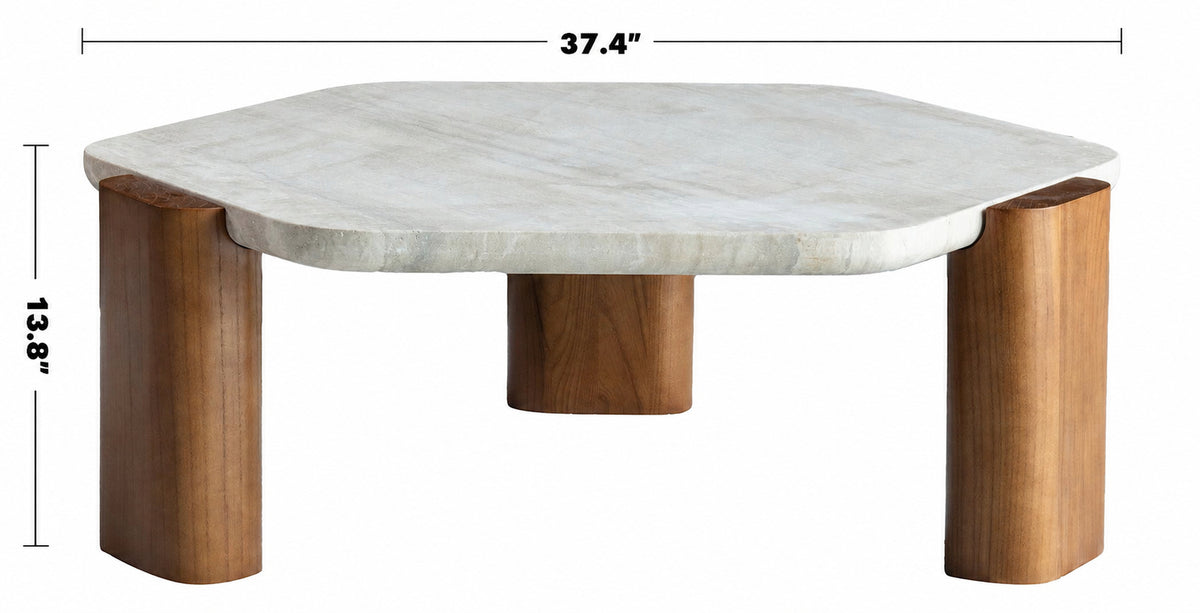 Scandinavian Travertine Stone Coffee Table TRAWO Size Chart