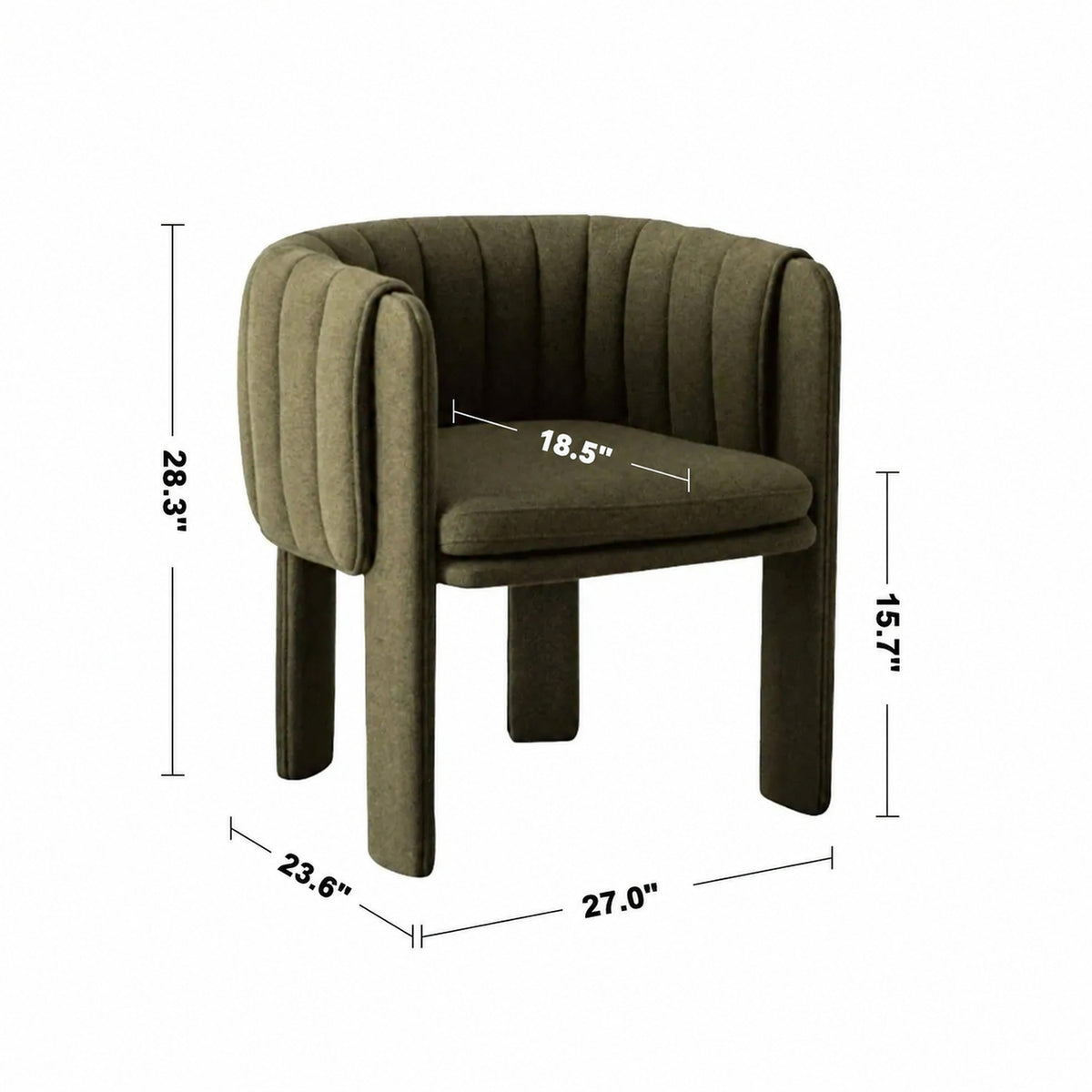 Modern Faux Cashmere Fabric Dining Chair CACTUS Size Chart